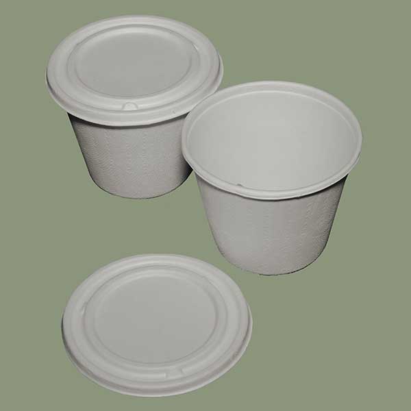 425ml Bucket Bowl with Lid BAGASSE Biodegradaveis