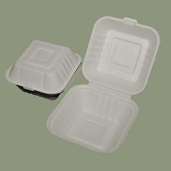 Burguer Box 6 inches x 6 inches x 3 inches 500ml ECOWARE Biodegradaveis